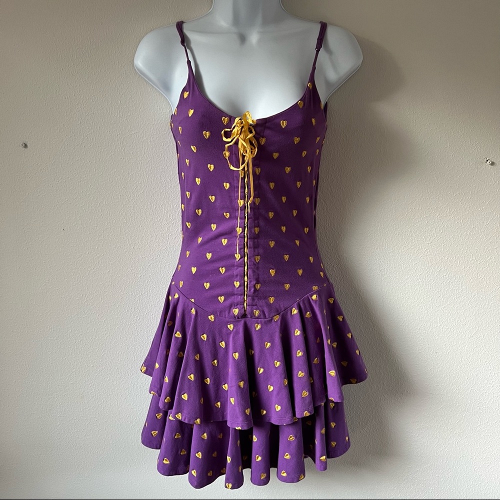 Betsey Johnson Dress - Purple & Yellow LSU/Lakers/Vikings